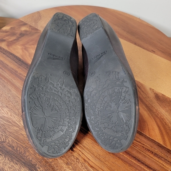 Dansko Lisanne Brown Leather Flats Burnished Bronze Toe Cap Size 37 - Picture 12 of 17